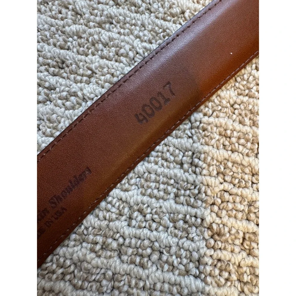 Johnston & Murphy Brown Full Grain Leather Belt‎ Mens Size 36 Solid Brass USA